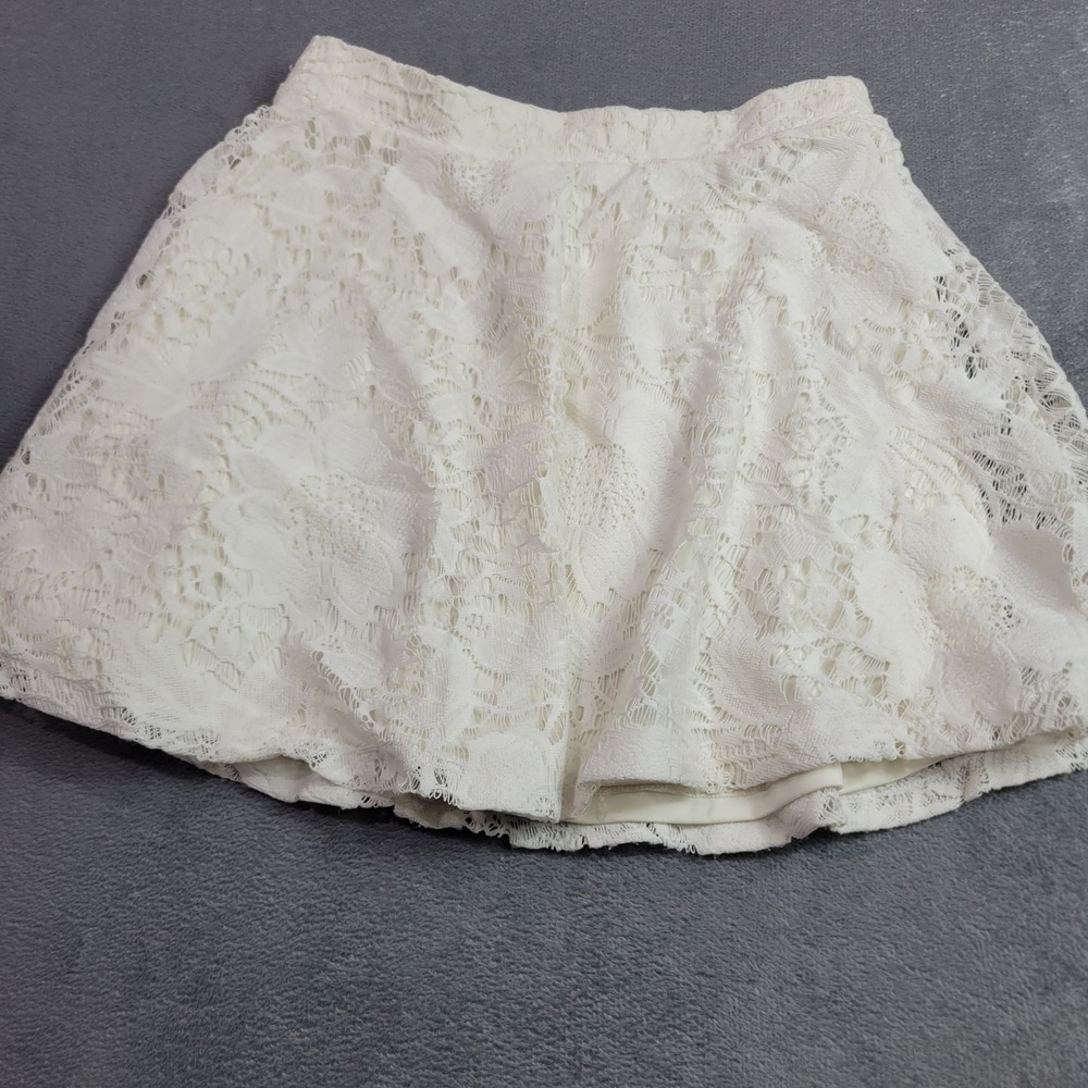 Aeropostale Skirt Womens XS‎ White Floral Lace Skater Boho Cottagecore Coquette
